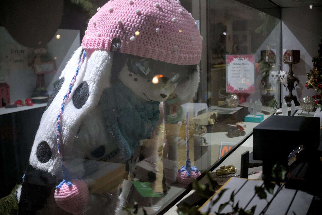 Chip Lock observing some fine jewelry in downtown Northampton