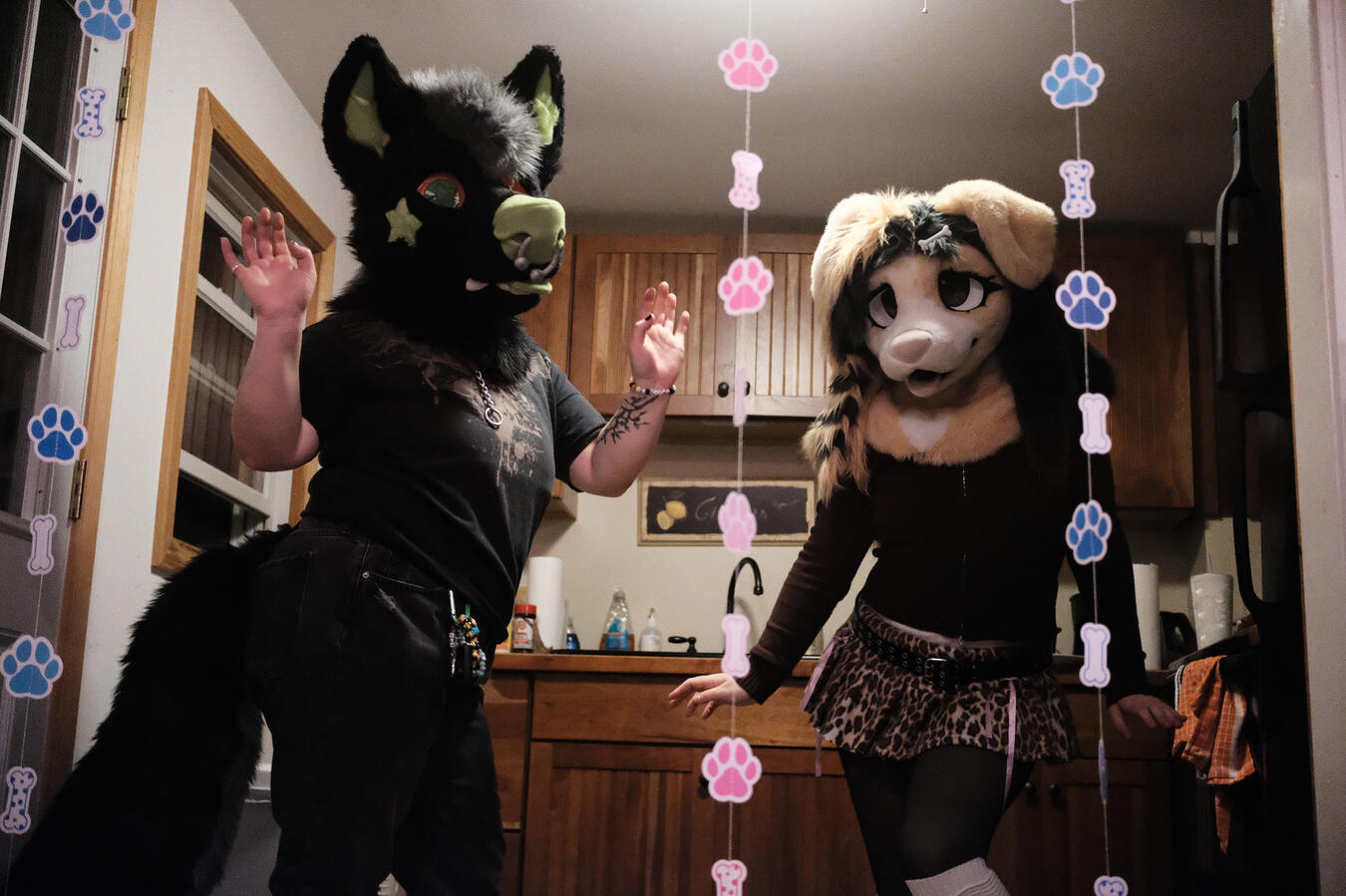 Kiche and Knives dancing at a puppy party